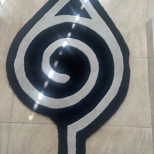 Hypland Naruto Leaf Village Black and White Spiral Wall Tapestry